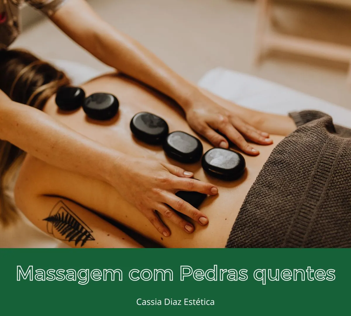 Massagem com Pedras quentes na clinica cassia Diaz estetica em indaiatuba